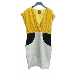 NWT Ali Ro Velvet Wool Silk Colorblock Dre…